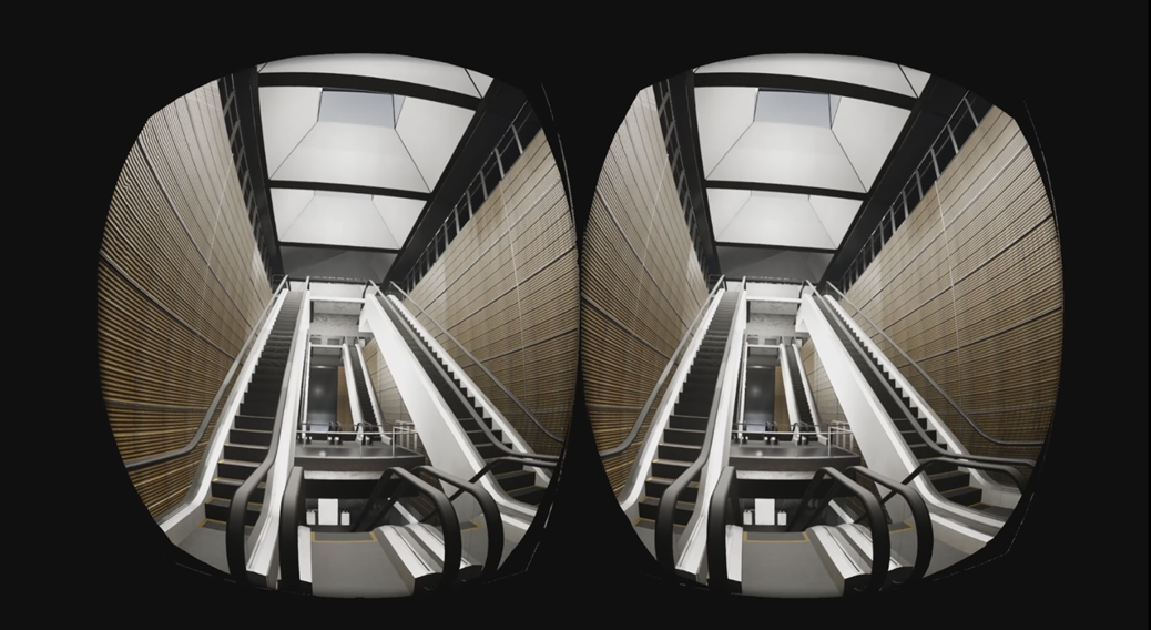 Interior of the station - View from the landing of the escalators