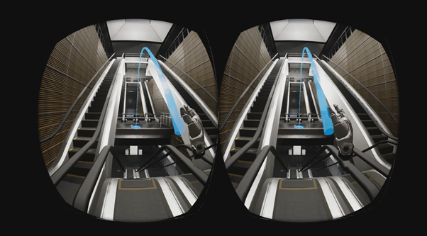 Escalator landing - Position pointer